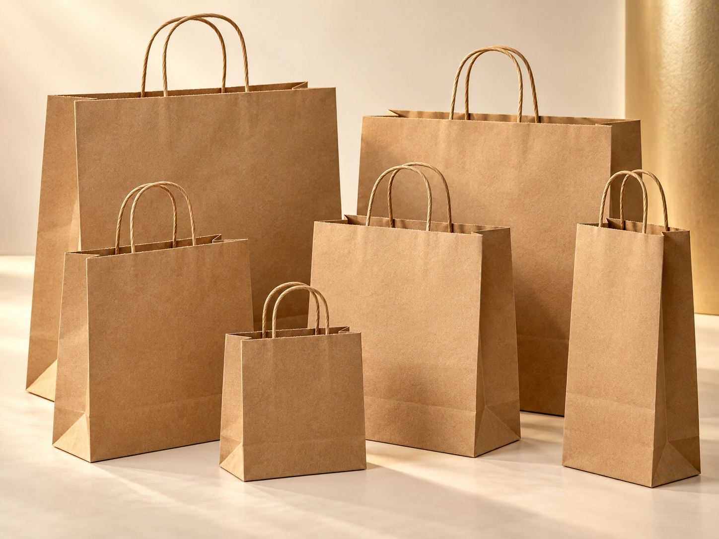 Kraft paper shopping bags