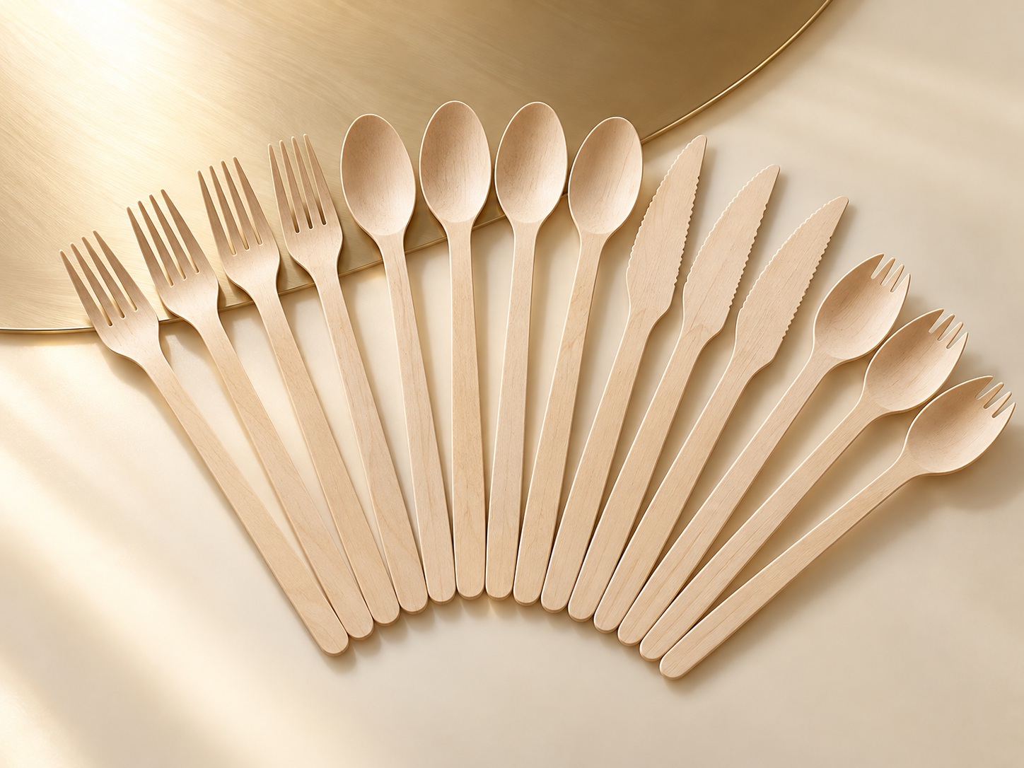 Wooden cutlery set